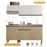 Cocina Integral Santiago Macadamia y Blanco 180 cm - Cocinas | Bylmo