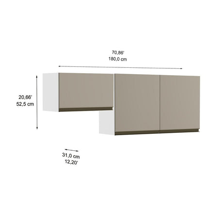 Cocina Integral Santiago Macadamia y Pecan 180 cm Derecha con Mesón - Cocinas | Bylmo