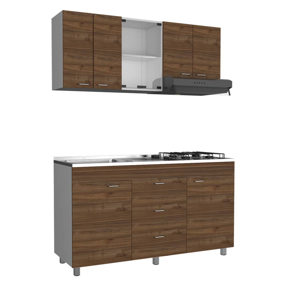 Cocina Lumina Gales 150 cm Izquierda con Mesón y Campana - Cocinas | Bylmo