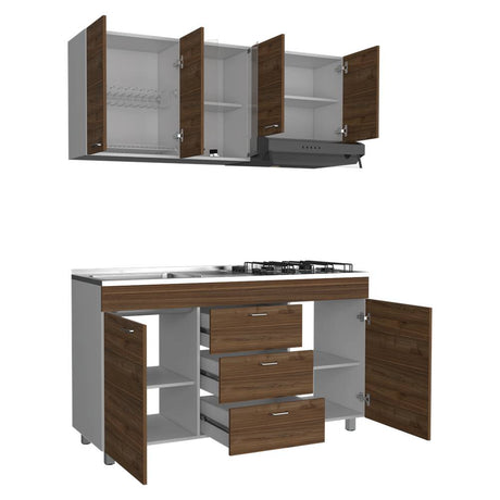 Cocina Lumina Gales 150 cm Izquierda con Mesón y Campana - Cocinas | Bylmo