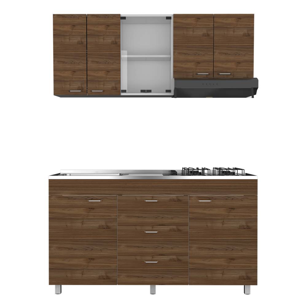 Cocina Lumina Gales 150 cm Izquierda con Mesón y Campana - Cocinas | Bylmo