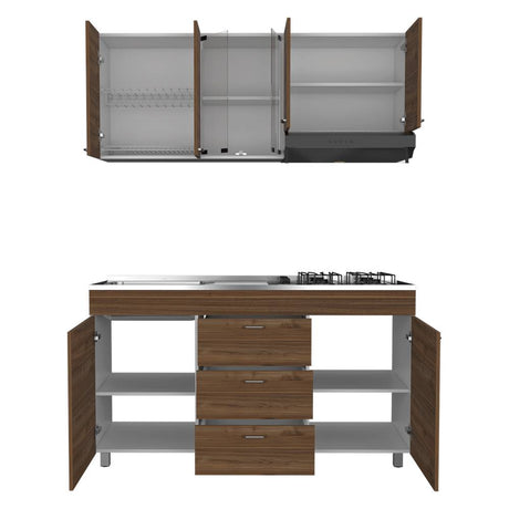 Cocina Lumina Gales 150 cm Izquierda con Mesón y Campana - Cocinas | Bylmo