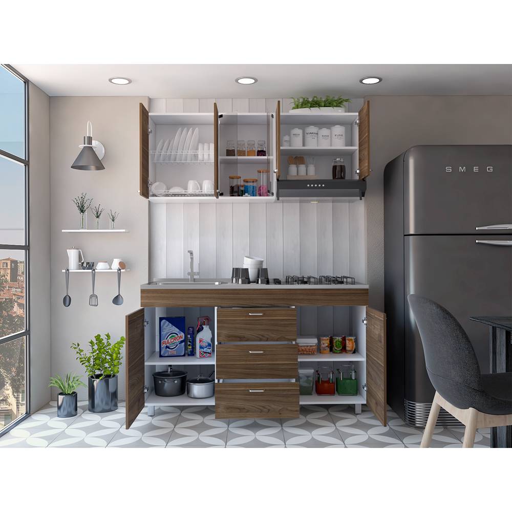 Cocina Lumina Gales 150 cm Izquierda con Mesón y Campana - Cocinas | Bylmo