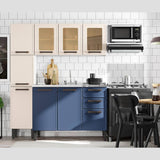 Cocina Integral Origens Blue Navy 220 cm con Mesón - Cocinas | Bylmo