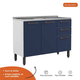 Cocina Integral Origens Blue Navy 220 cm con Mesón - Cocinas | Bylmo