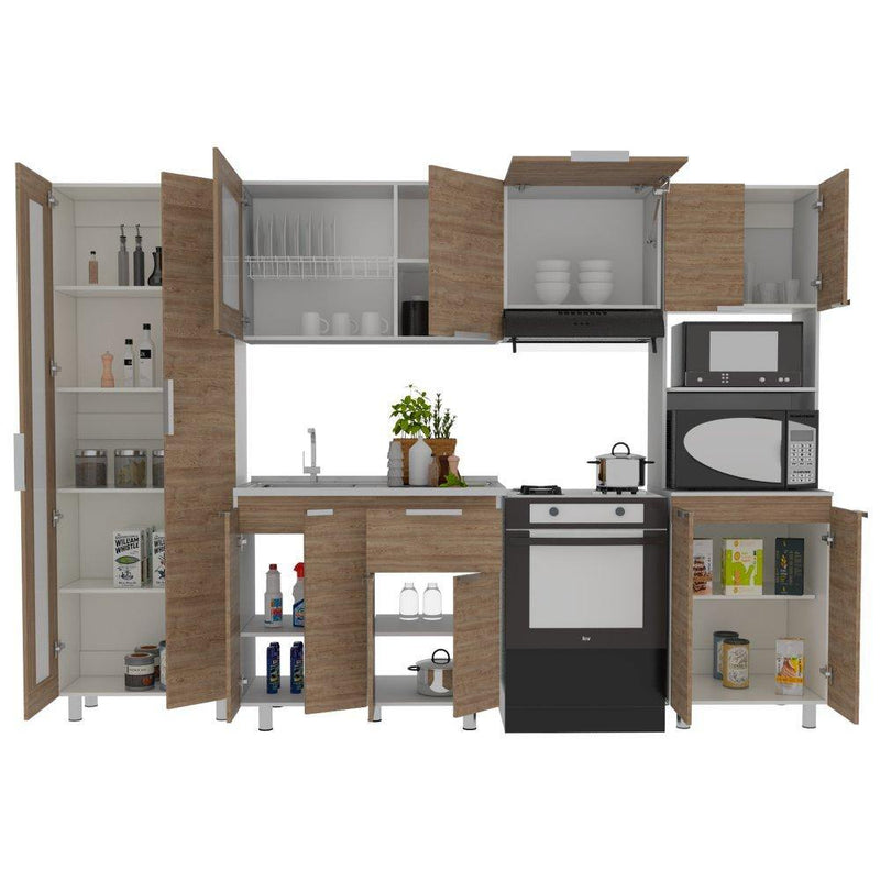 Combo Kitchen 20 Mueble Microondas + Barra De Cocina - Blanco