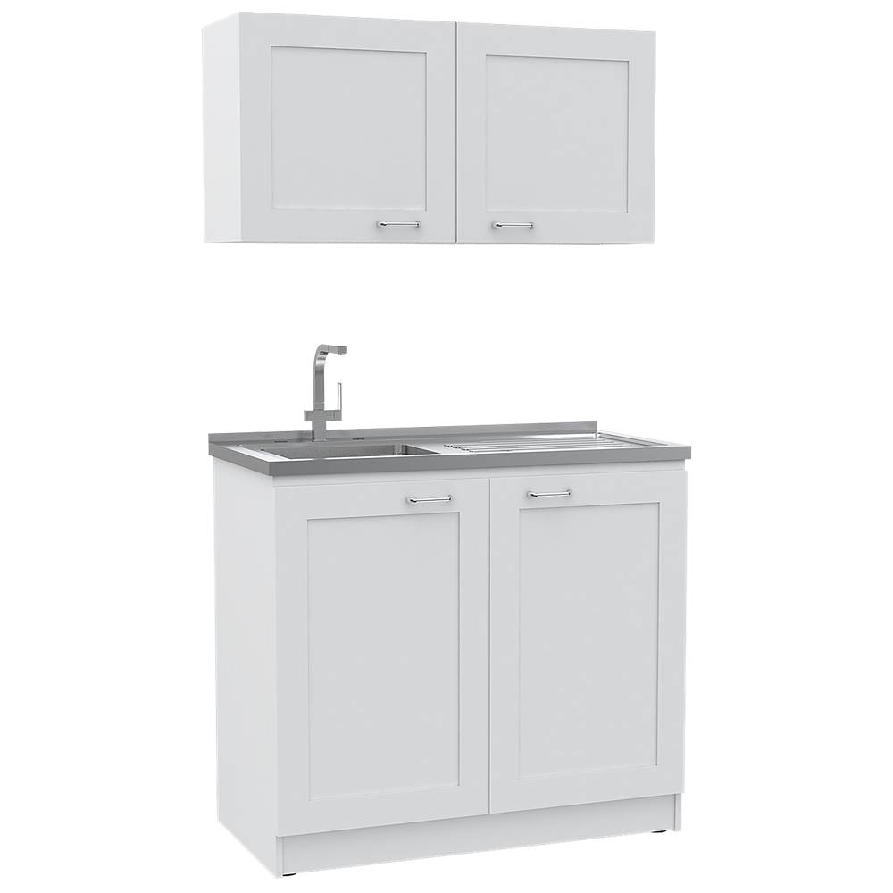 Cocina Zurich Blanco 100 cm con Mesón - Cocinas | Bylmo