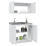 Cocina Zurich Blanco 100 cm con Mesón - Cocinas | Bylmo