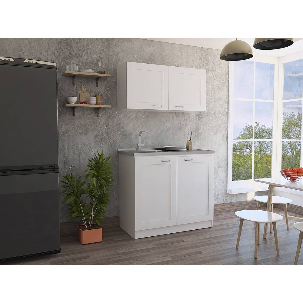 Cocina Zurich Blanco 100 cm con Mesón - Cocinas | Bylmo