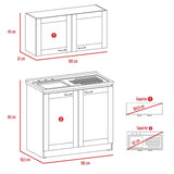 Cocina Zurich Blanco 100 cm con Mesón - Cocinas | Bylmo