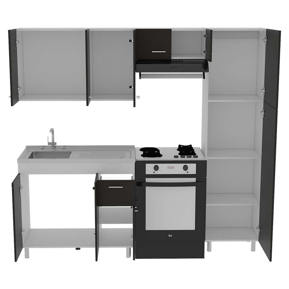 Cocina Volare Wengue 250 cm Izquierda - Cocinas | Bylmo