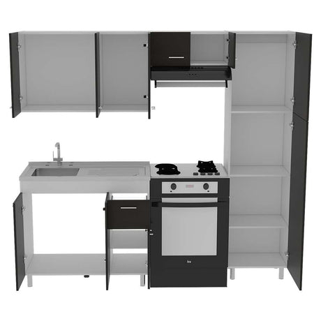 Cocina Volare Wengue 250 cm Izquierda - Cocinas | Bylmo