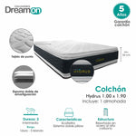 Colchón DreamOn Hydrus Sencilla 100 cm con Una Almohada