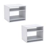 Combo 2 Mesas de Noche Aragón Blanco 50 cm con Entrepaño - Mesas de Noche | Bylmo