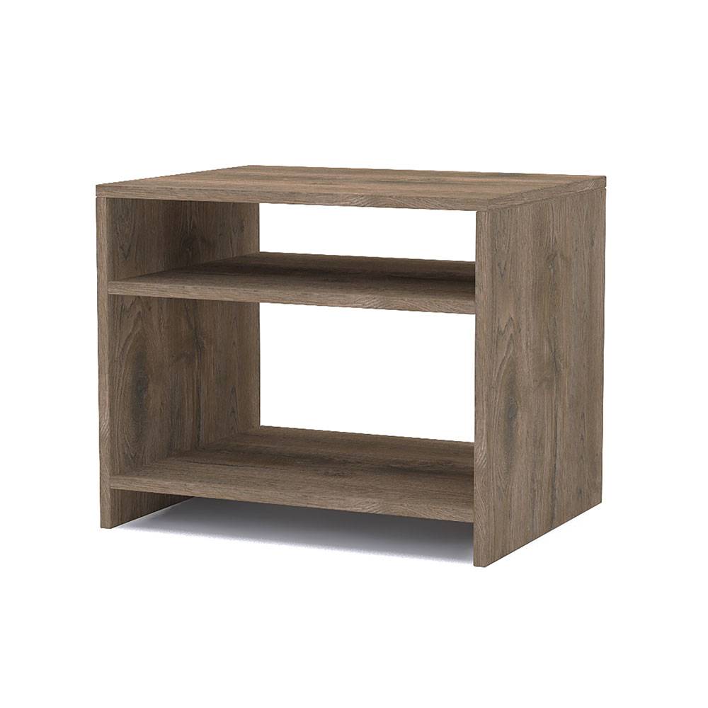 Combo 2 Mesas de Noche Aragón Nogal 50 cm con Entrepaño - Mesas de Noche | Bylmo