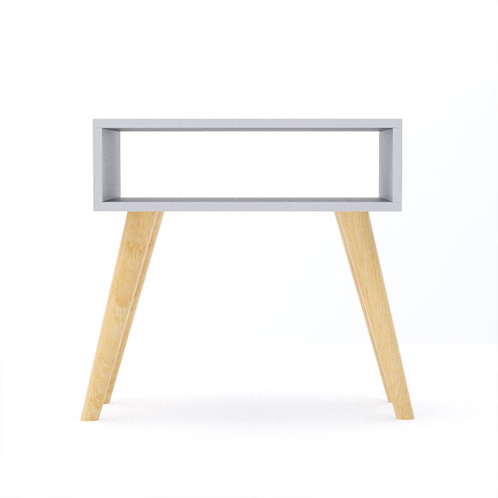 Combo 2 Mesas de Noche Asturias Blanco 50 cm con Entrepaño - Mesas de Noche | Bylmo