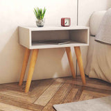 Combo 2 Mesas de Noche Asturias Blanco 50 cm con Entrepaño - Mesas de Noche | Bylmo