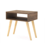 Combo 2 Mesas de Noche Asturias Nogal 50 cm con Entrepaño - Mesas de Noche | Bylmo