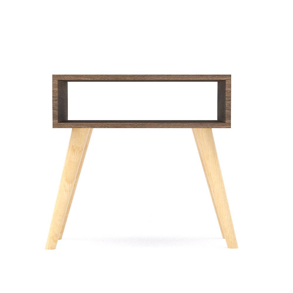 Combo 2 Mesas de Noche Asturias Nogal 50 cm con Entrepaño - Mesas de Noche | Bylmo