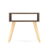 Combo 2 Mesas de Noche Asturias Nogal 50 cm con Entrepaño - Mesas de Noche | Bylmo