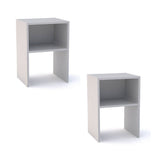 Combo 2 Mesas de Noche Fontana Blanco 36 cm con Entrepaño - Mesas de Noche | Bylmo