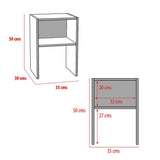 Combo 2 Mesas de Noche Fontana Nogal 35 cm con Entrepaño - Mesas de Noche | Bylmo
