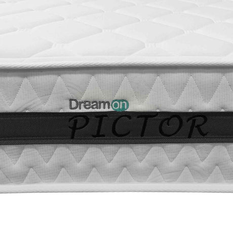 Combo Base Cama y Colchón DreamOn Pictor Gris King 200 cm Rectangular con Dos Almohadas - Combos Habitacion | Bylmo