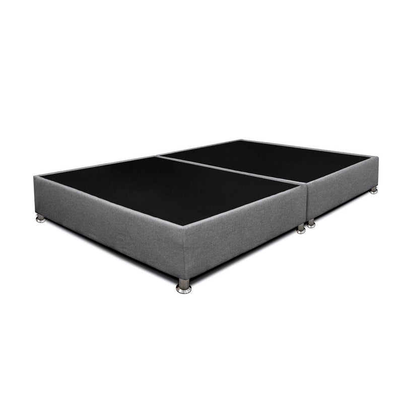 Combo Base Cama y Colchón DreamOn Volans Gris Queen 160 cm Rectangular con Dos Almohadas