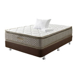 Combo Base Cama y Colchón Galaxy Beige y Plata Sencilla 100 cm con Una Almohada y Protector - Combos Habitacion | Bylmo