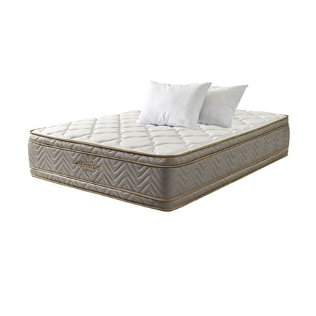 Combo Base Cama y Colchón Optims Beige y Plata Queen 160 cm con Dos Almohadas y Protector - Combos Habitacion | Bylmo