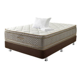 Combo Base Cama y Colchón Optims Beige y Plata Sencilla 100 cm con Una Almohada y Protector - Combos Habitacion | Bylmo