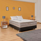 Combo Base Cama y Colchón Optims Negro Doble 140 cm con Dos Almohadas y Protector - Combos Habitacion | Bylmo