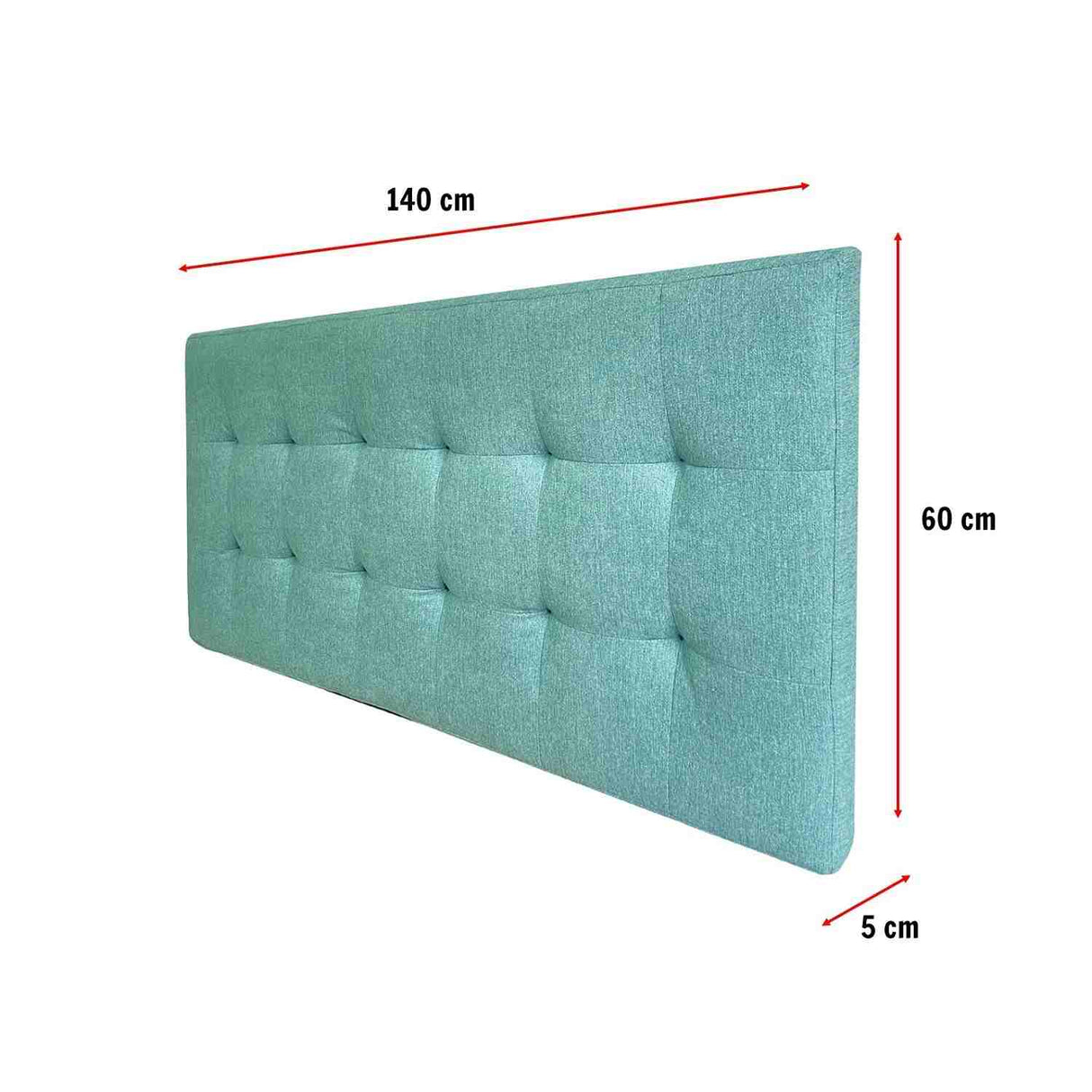 Combo Cabecero Room Verde Menta Doble 140 cm Rectangular con Banqueta Baúl y 2 Mesas de Noche Cuadradas - Combos Habitacion | Bylmo