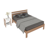 Combo Cama y Mesa de Noche Kaia Doble 140 cm Almendra y Blanco