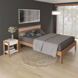 Combo Cama y Mesa de Noche Kaia Doble 140 cm Almendra y Blanco