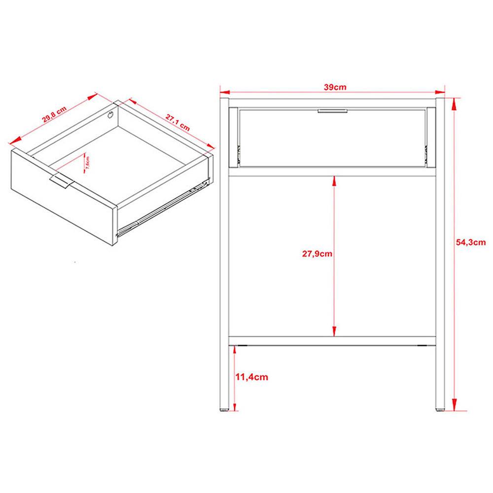 Combo Cama y Mesa de Noche Kaia Doble 140 cm Almendra y Blanco