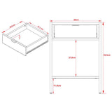 Combo Cama y Mesa de Noche Kaia Doble 140 cm Almendra y Blanco