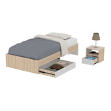 Combo Cama y Mesa de Noche Manzano 104.4x36cm para Colchón Sencillo sin Colchón y sin Cabecero - Camas | Bylmo