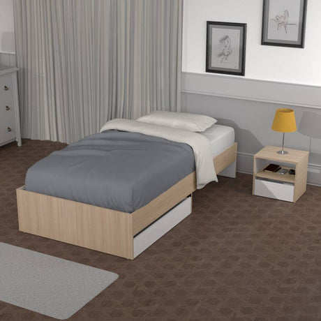 Combo Cama y Mesa de Noche Manzano 104.4x36cm para Colchón Sencillo sin Colchón y sin Cabecero - Camas | Bylmo