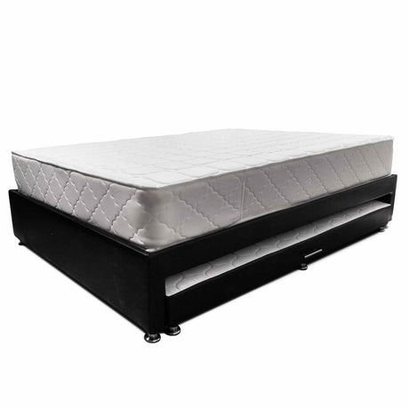 Combo Cama Tarima y Colchón Dreamer Negro Sencilla 100 cm Rectangular con Una Almohada - Combos Habitacion | Bylmo