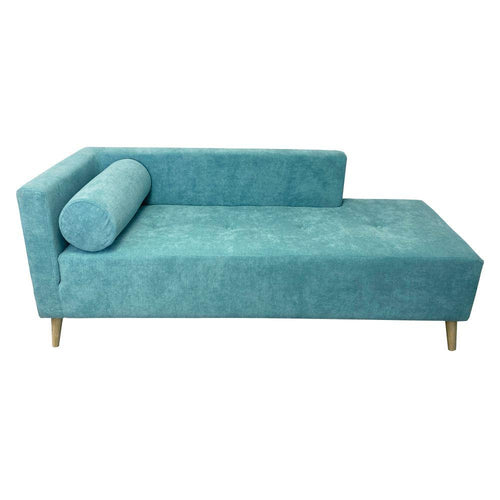 Combo Sofa, Banqueta, Puff y Mesa de Centro Azul 163 cm