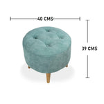 Combo Sofa, Poltrona, Puff y Mesa de Centro Azul 163 cm