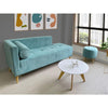 Combo Sofa, Puff y Mesa de Centro Azul 163 cm