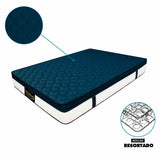 Combo Colchón y Base Cama Dublín Azul Doble 140 X 190 Cm Medio Firme Ortopedico e Hipoalergénico - Combos Habitacion | Bylmo