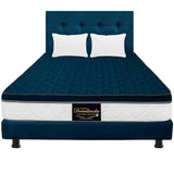 Combo Colchón y Base Cama Dublín Azul King 200 X 200 Cm Medio Firme Ortopedico e Hipoalergénico - Combos Habitacion | Bylmo