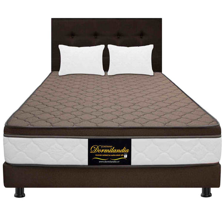 Combo Colchón y Base Cama Dublín Cafe Queen 160 X 190 Cm Medio Firme Ortopedico e Hipoalergénico - Combos Habitacion | Bylmo