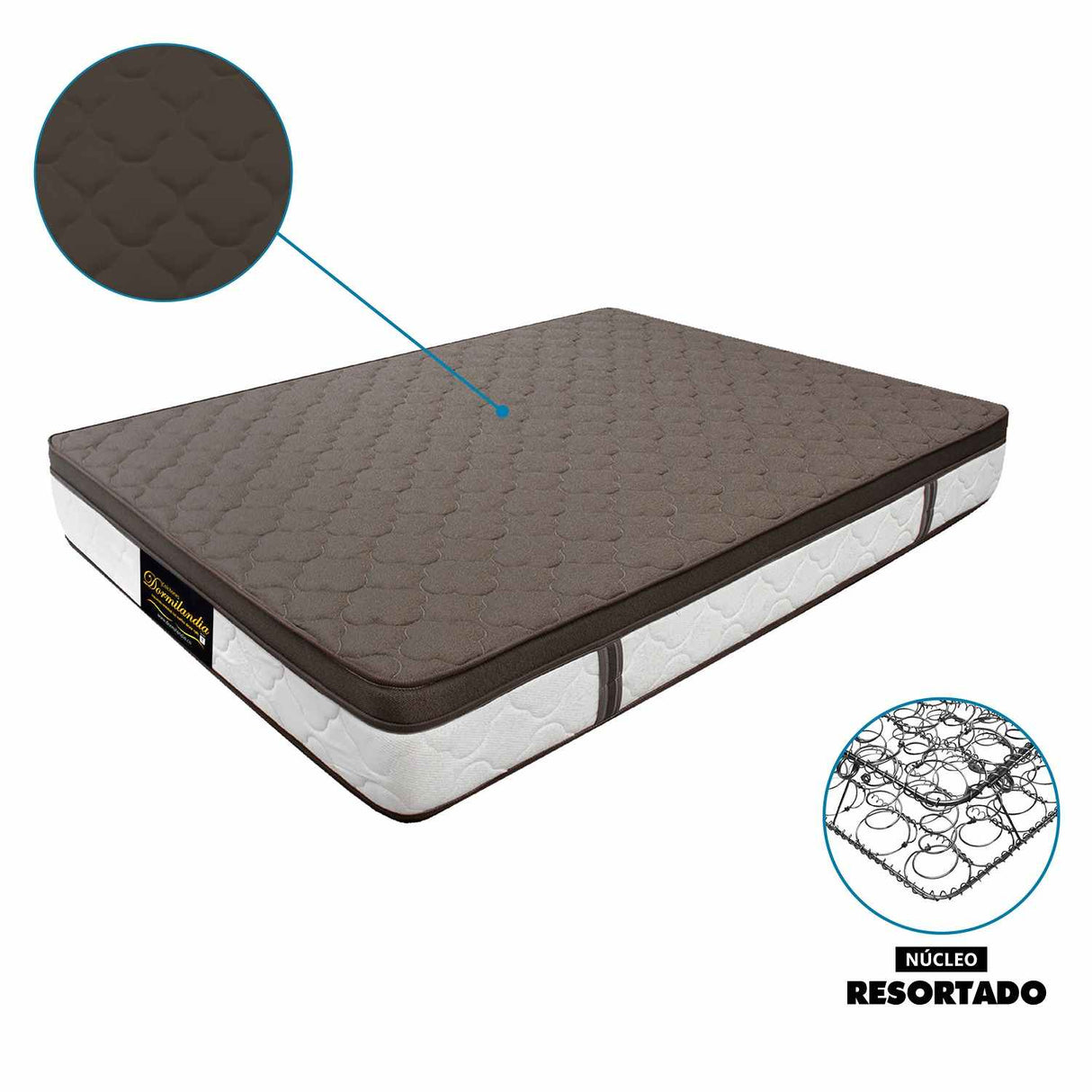 Combo Colchón y Base Cama Dublín Café Sencillo 100 X 190 cm Medio Firme Ortopédico e Hipoalergénico - Combos Habitacion | Bylmo