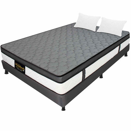 Combo Colchón y Base Cama Dublín Gris Semidoble 120 X 190 Cm Medio Firme Ortopedico e Hipoalergénico - Combos Habitacion | Bylmo