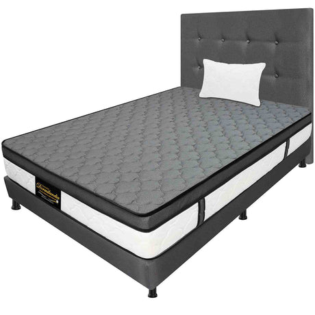 Combo Colchón y Base Cama Dublín Gris Sencillo 100 X 190 Cm Medio Firme Ortopedico e Hipoalergénico - Combos Habitacion | Bylmo