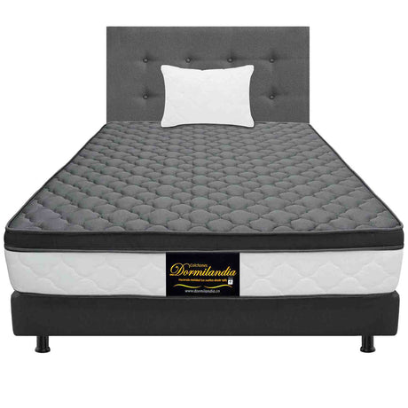 Combo Colchón y Base Cama Dublín Gris Sencillo 100 X 190 Cm Medio Firme Ortopedico e Hipoalergénico - Combos Habitacion | Bylmo